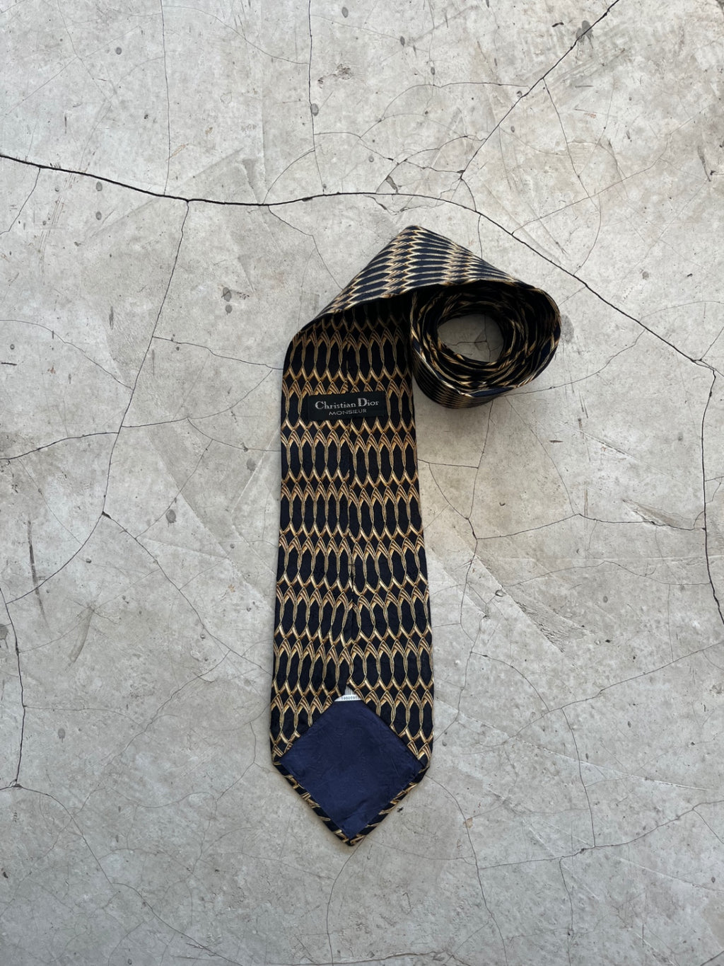 Christian Dior Black Printed Tie