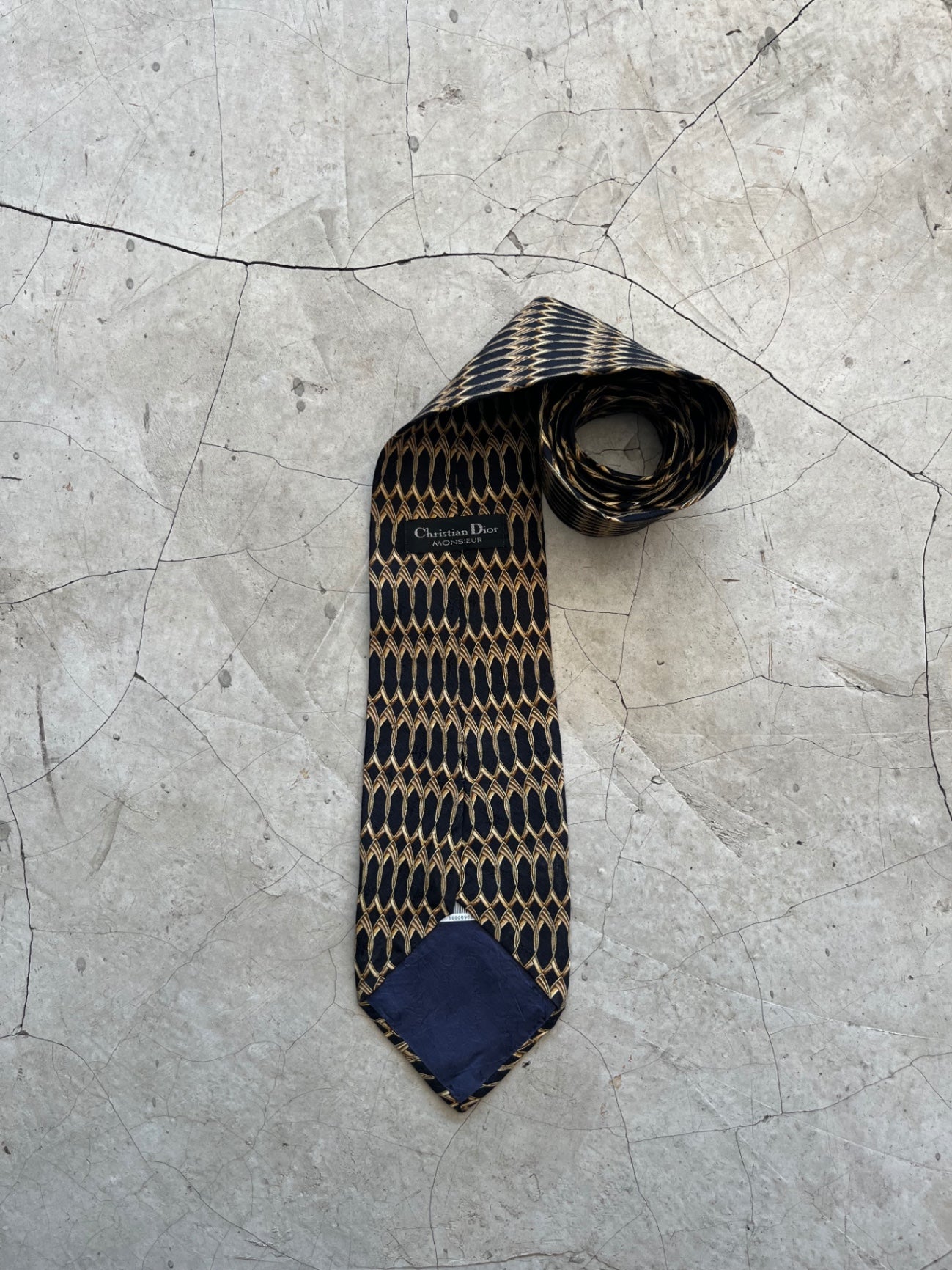Christian Dior Black Printed Tie