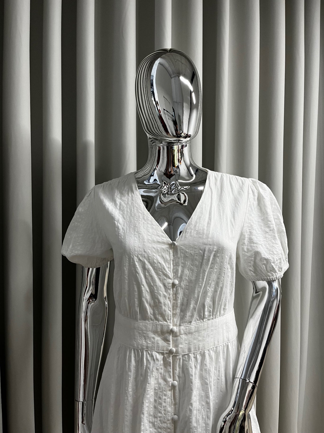 White Button Down Dress