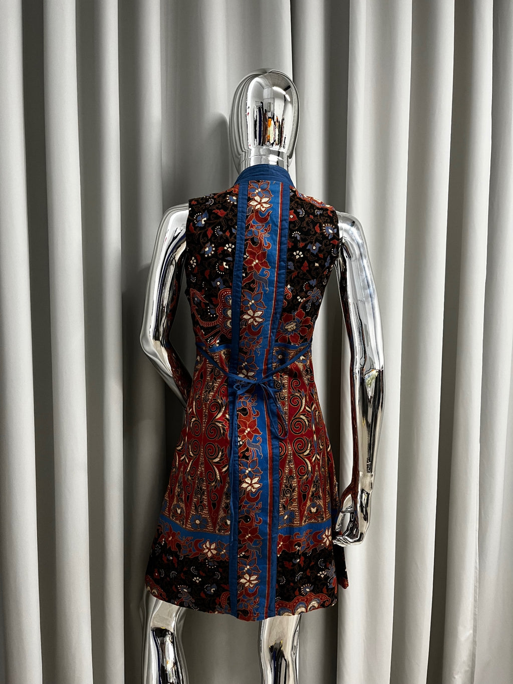 Blue & Red Wrap Dress
