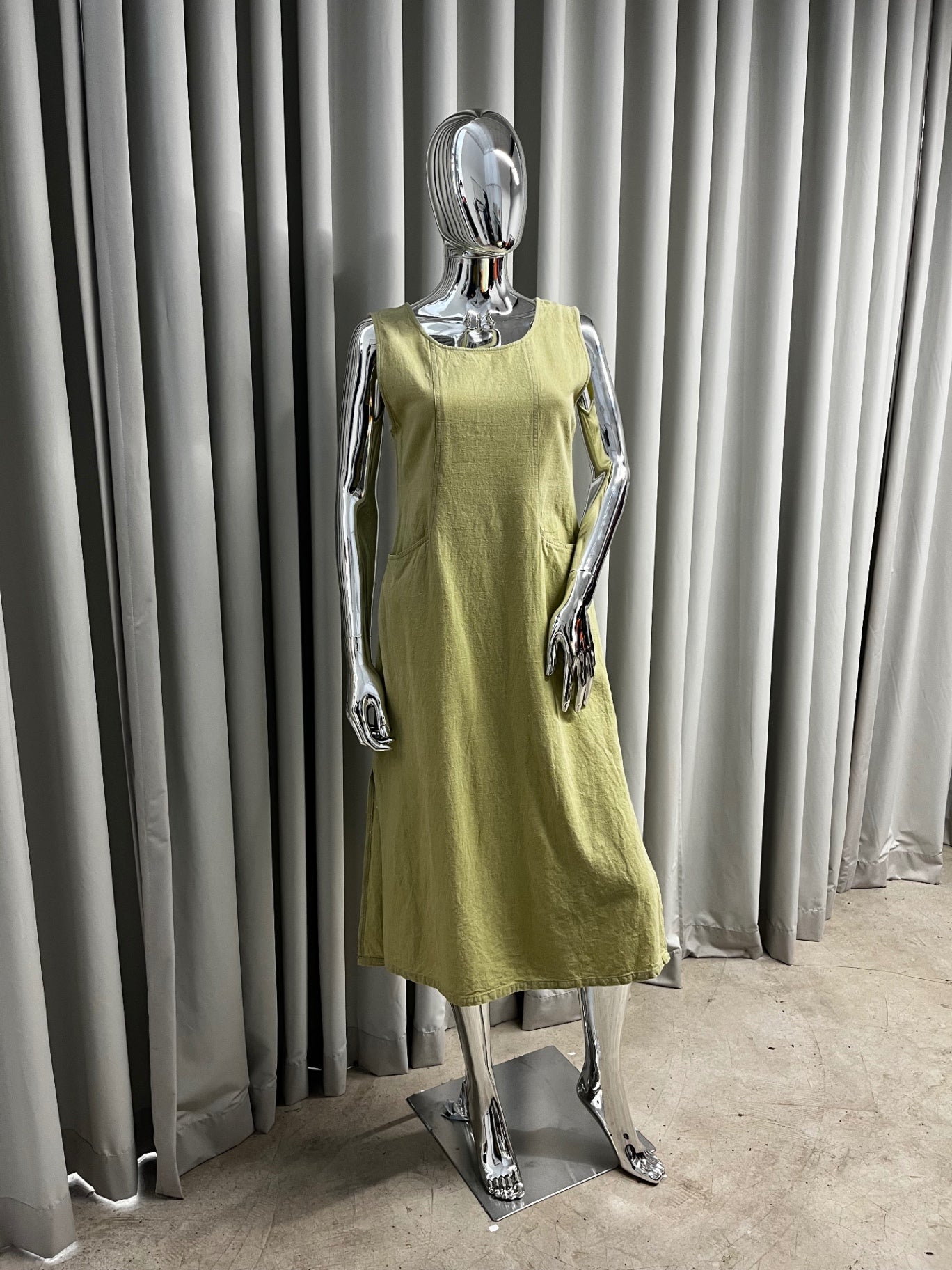 Green Linen Dress