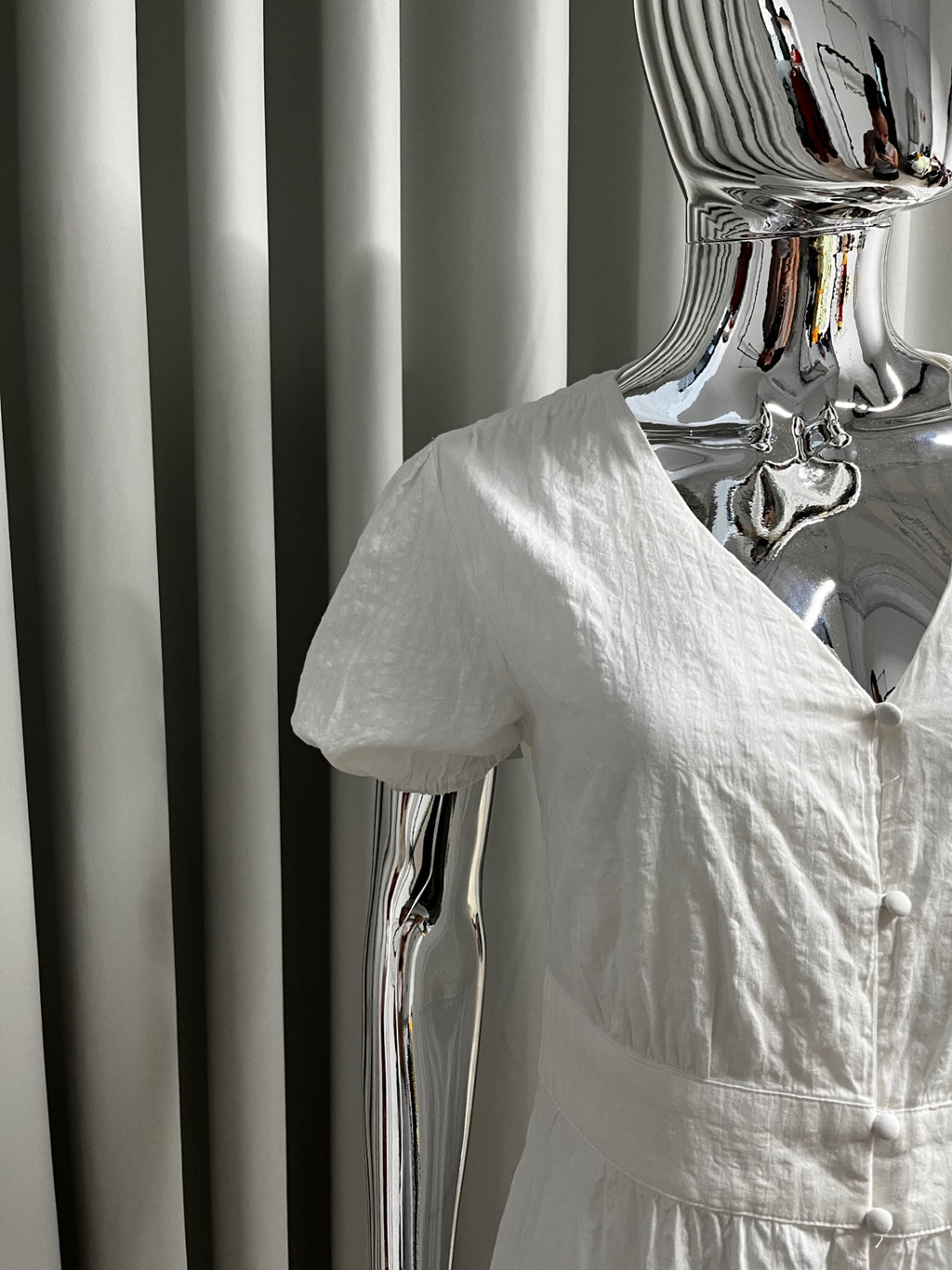 White Button Down Dress