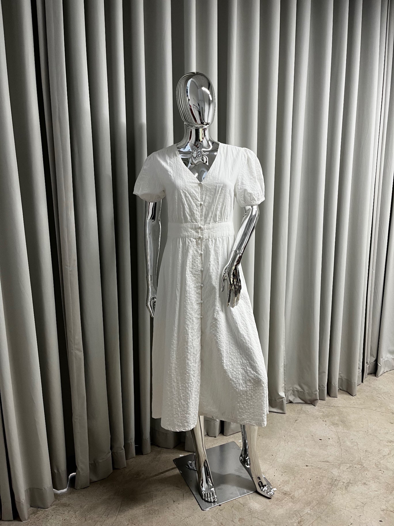 White Button Down Dress