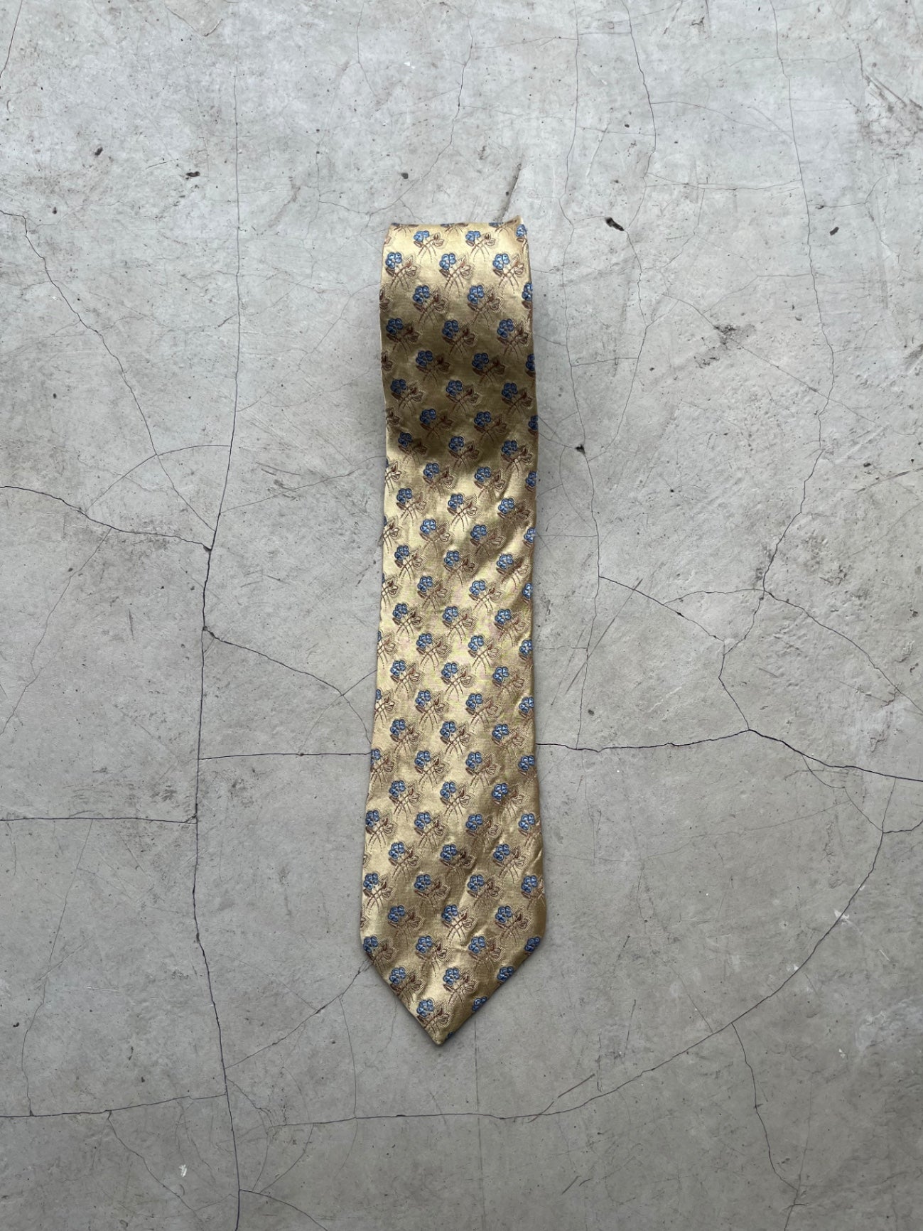 Ermenegildo Gold Floral Printed Tie