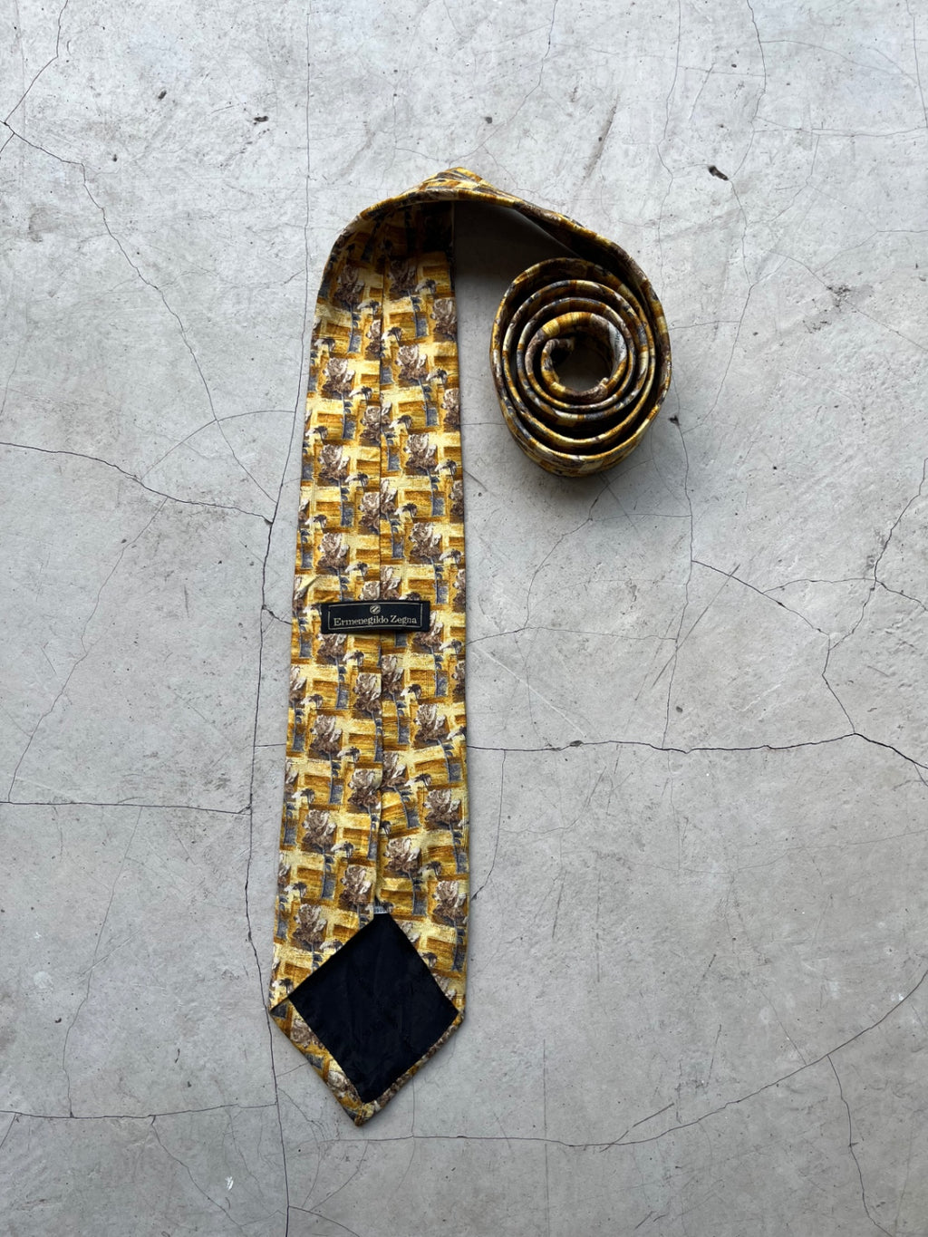 Ermenegildo Yellow Floral Printed Tie
