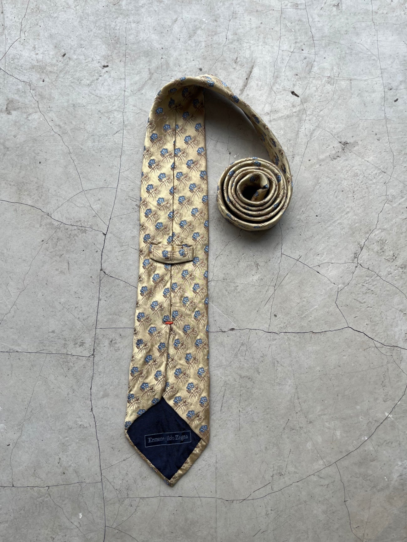 Ermenegildo Gold Floral Printed Tie