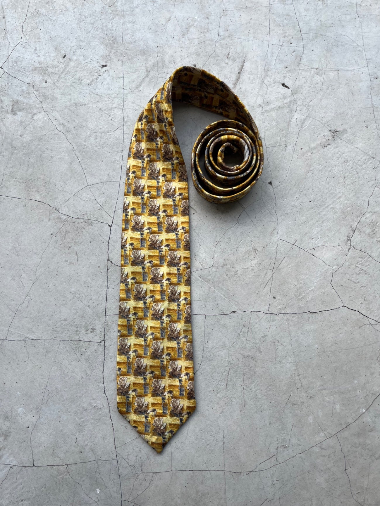 Ermenegildo Yellow Floral Printed Tie