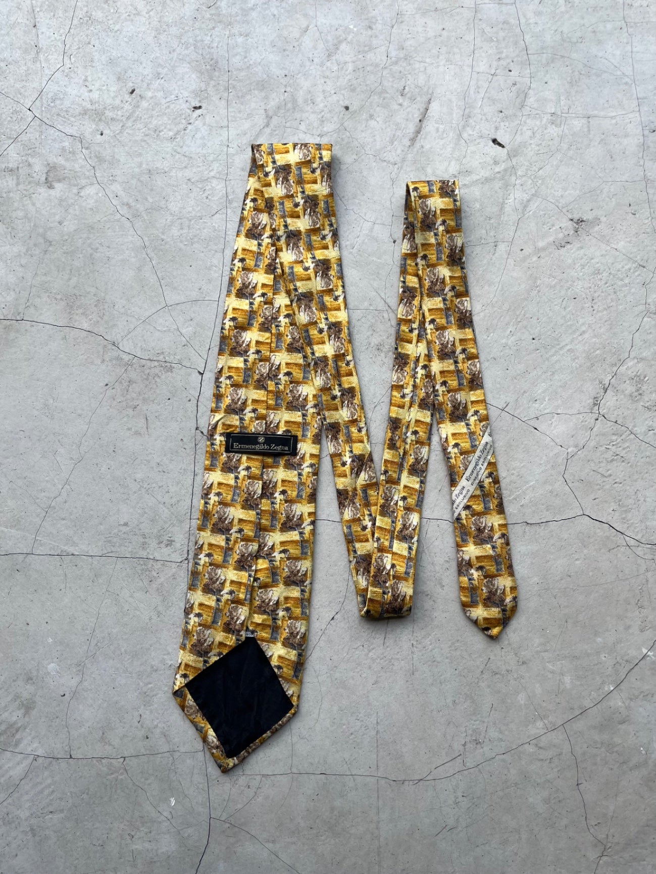Ermenegildo Yellow Floral Printed Tie