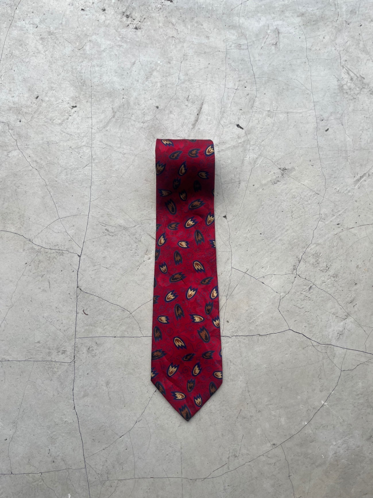 Christian Dior Monsieur Red Printed Tie