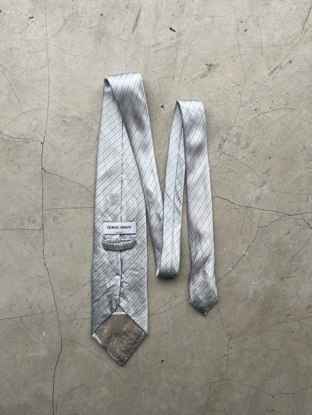 Giorgio Armani Silver Striped Tie