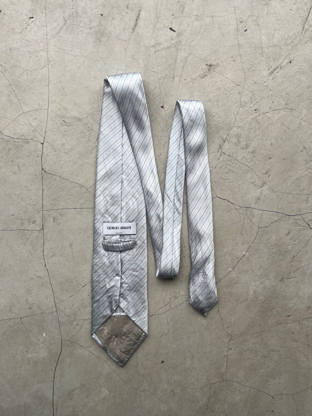 Giorgio Armani Silver Striped Tie