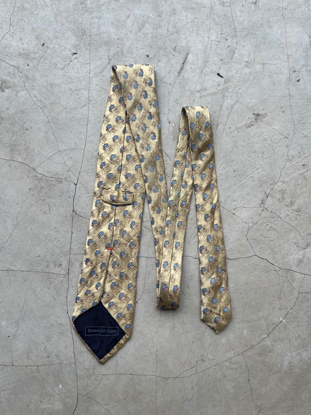 Ermenegildo Gold Floral Printed Tie