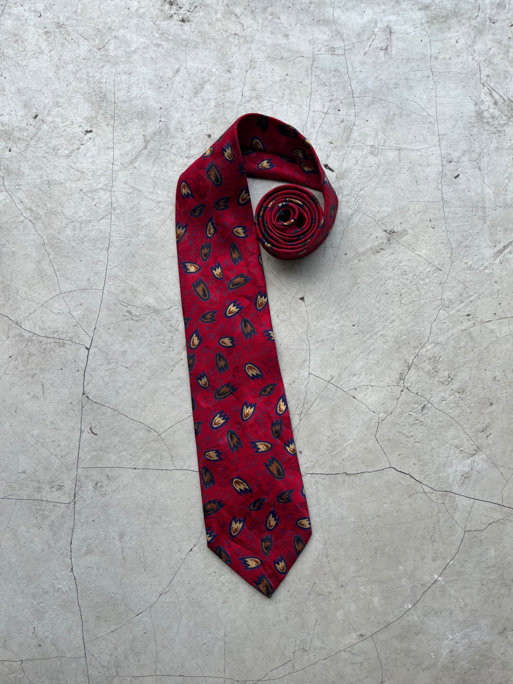 Christian Dior Monsieur Red Printed Tie