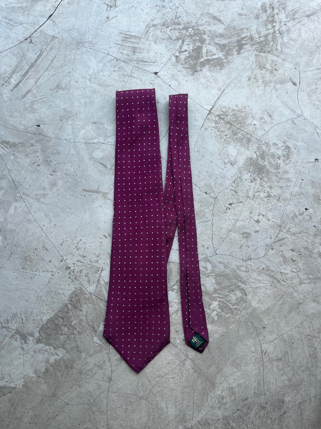 Lauren Ralph Lauren Maroon Polka Dot Tie