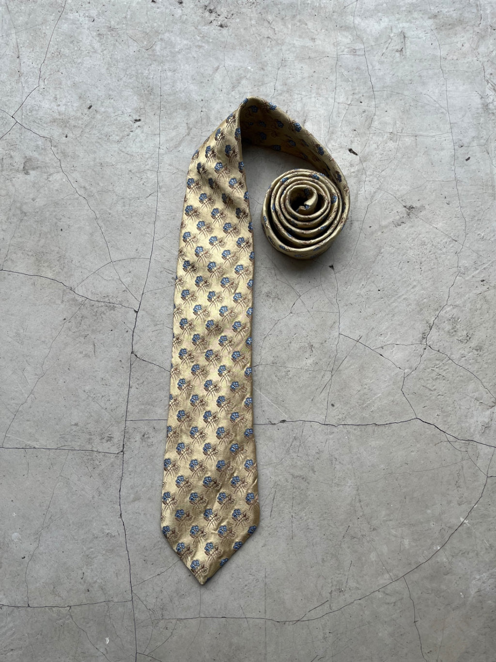 Ermenegildo Gold Floral Printed Tie