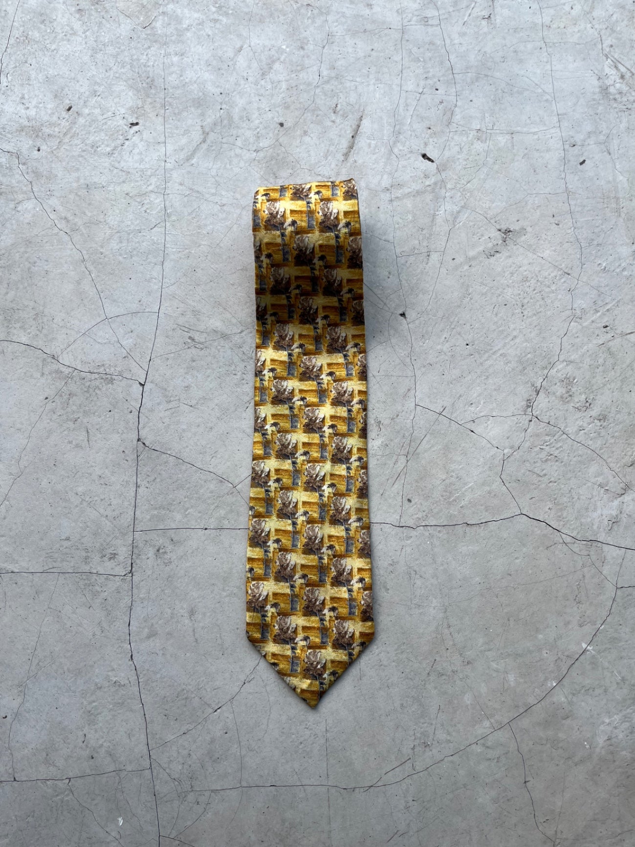 Ermenegildo Yellow Floral Printed Tie