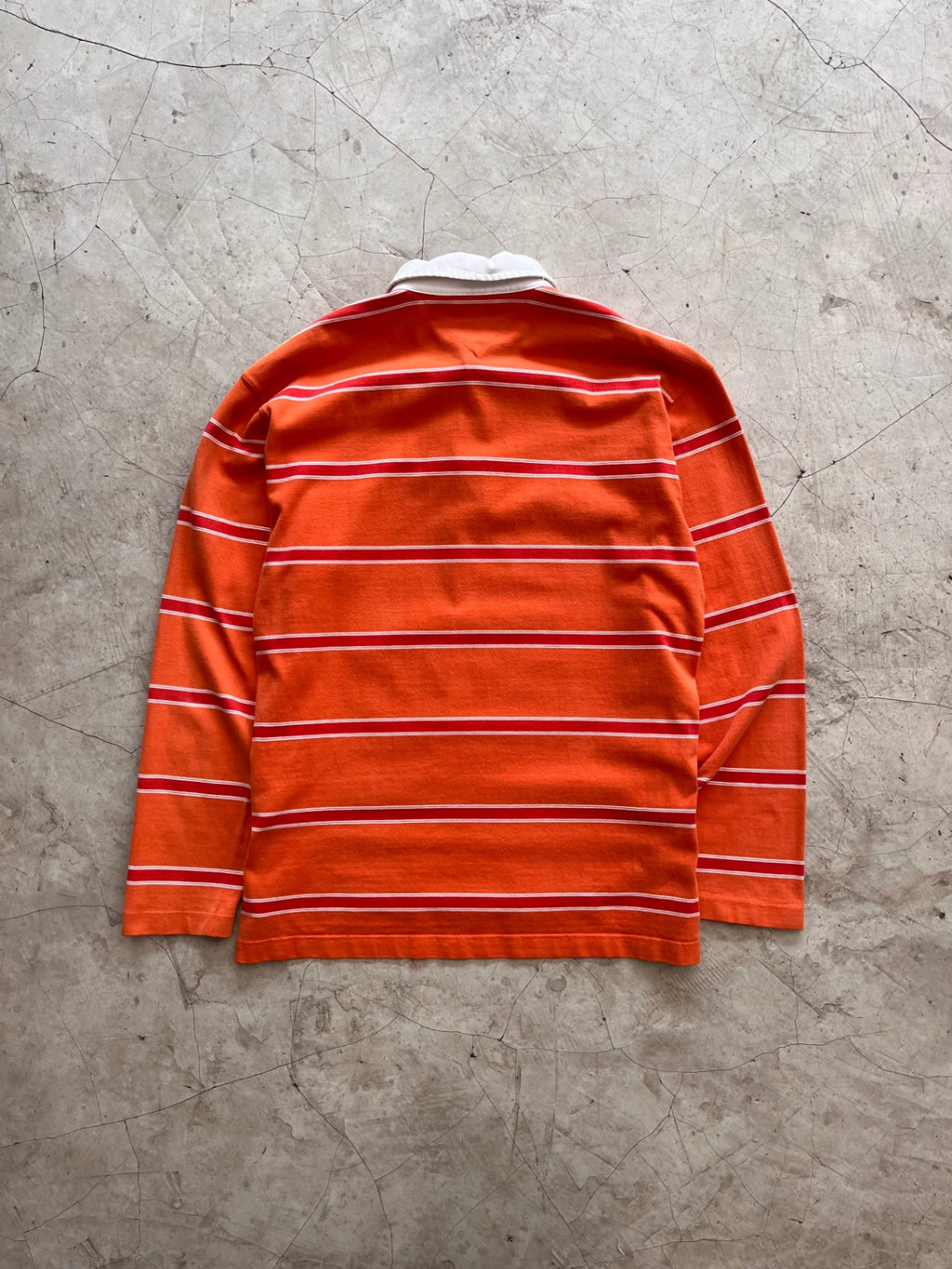 Tommy Hilfiger Orange Striped Rugby Shirt