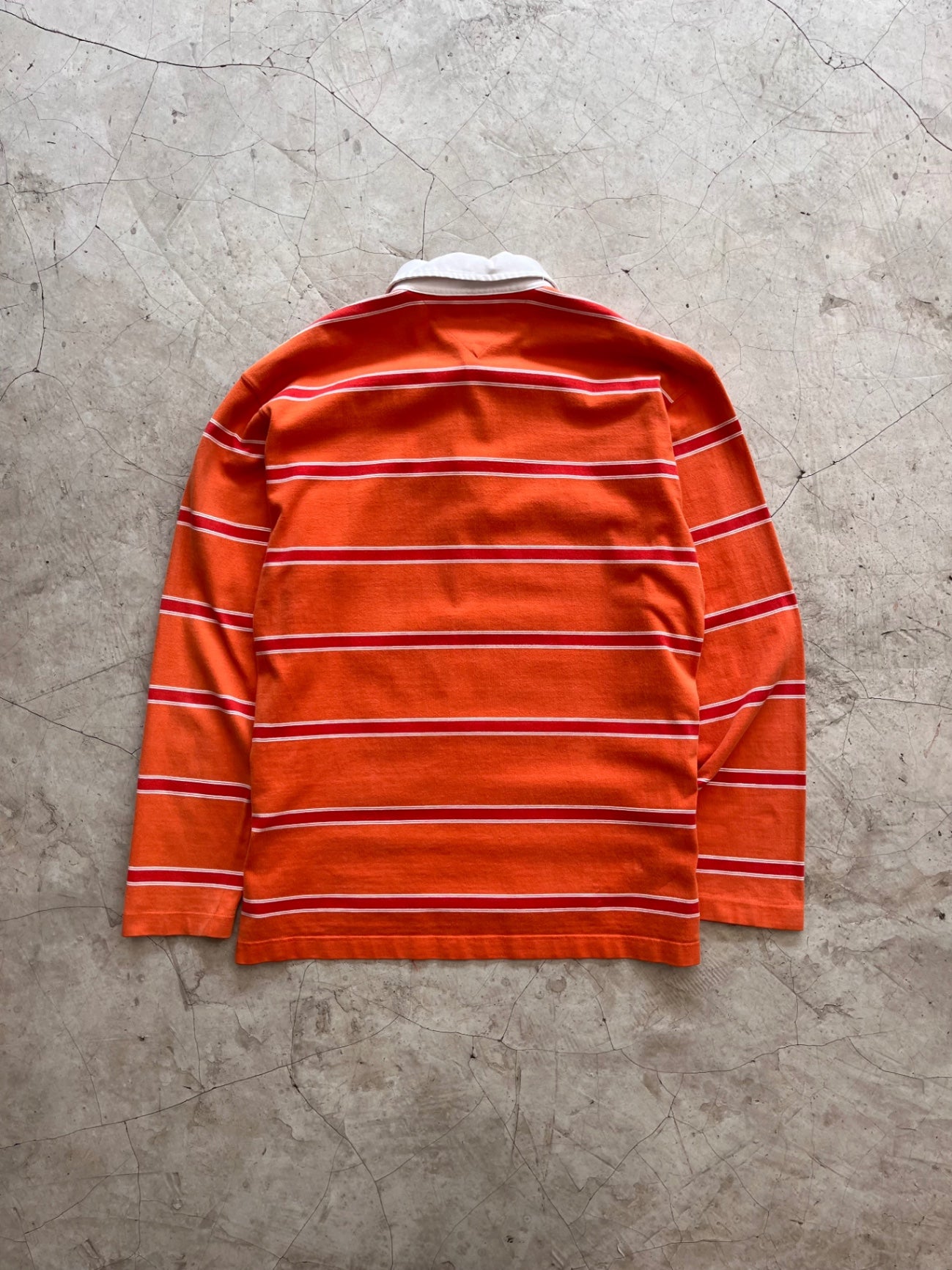 Tommy Hilfiger Orange Striped Rugby Shirt