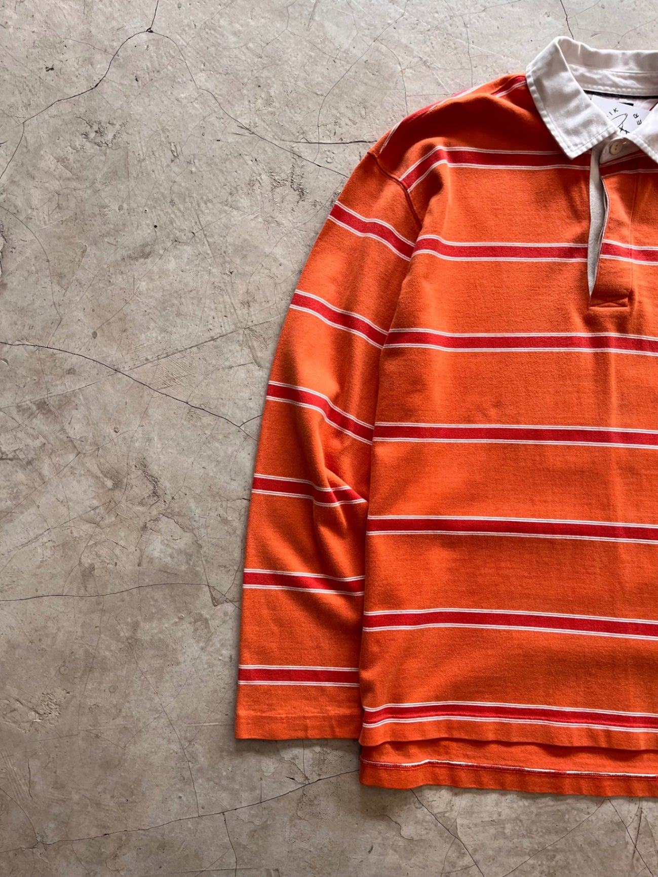 Tommy Hilfiger Orange Striped Rugby Shirt
