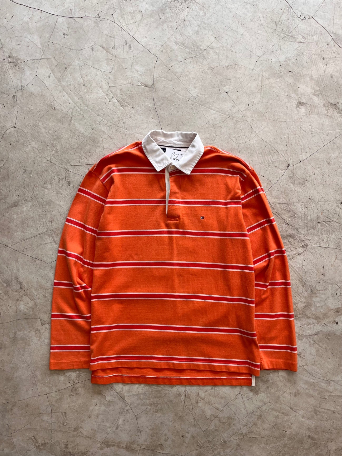 Tommy Hilfiger Orange Striped Rugby Shirt