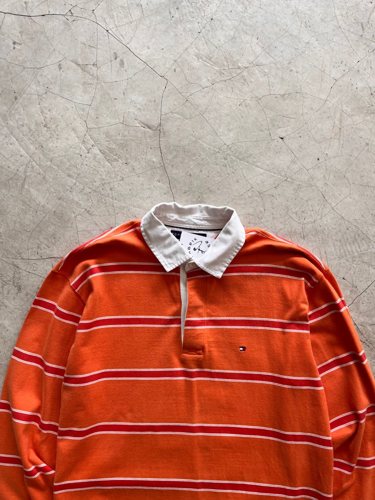 Tommy Hilfiger Orange Striped Rugby Shirt