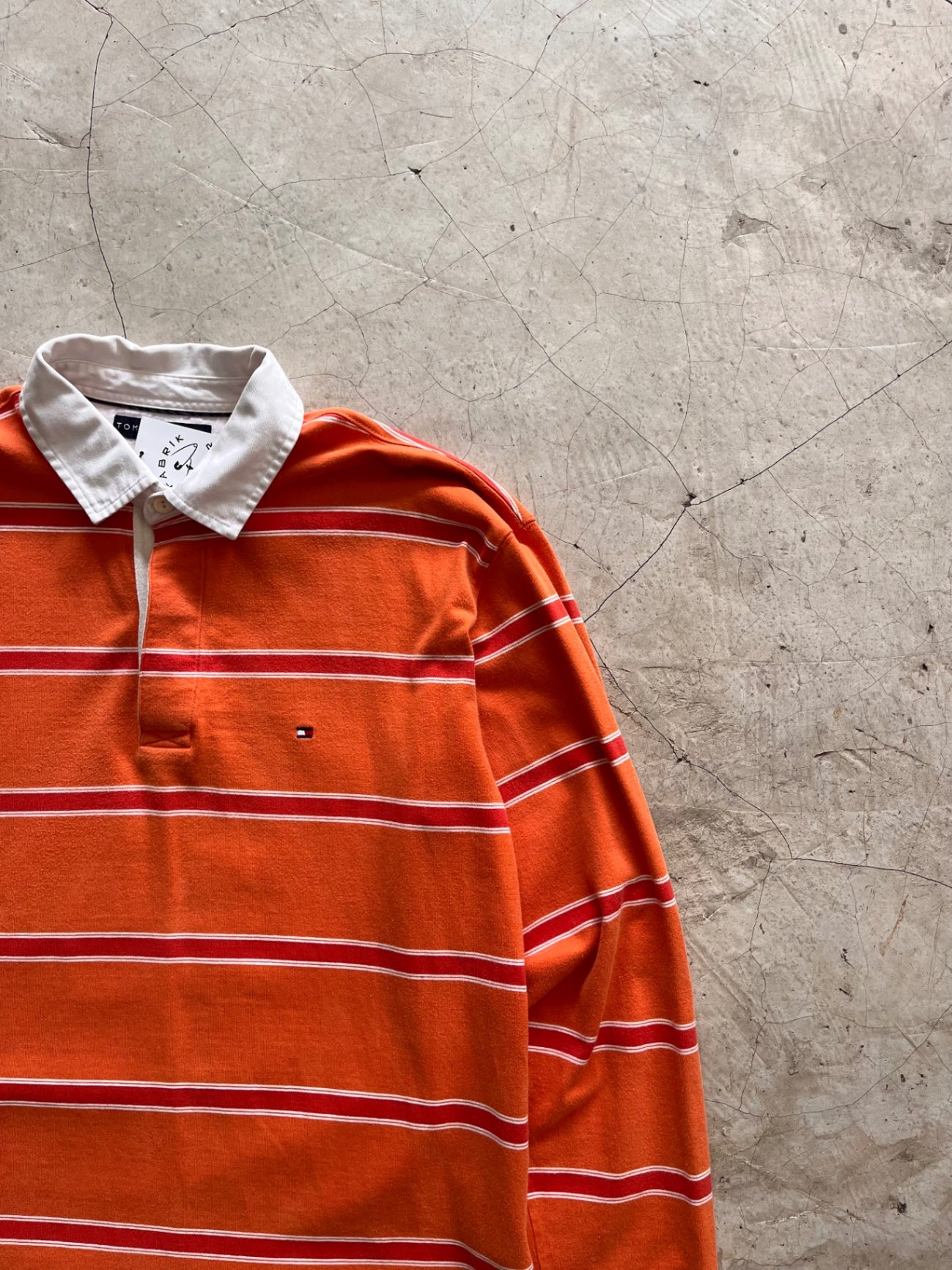 Tommy Hilfiger Orange Striped Rugby Shirt