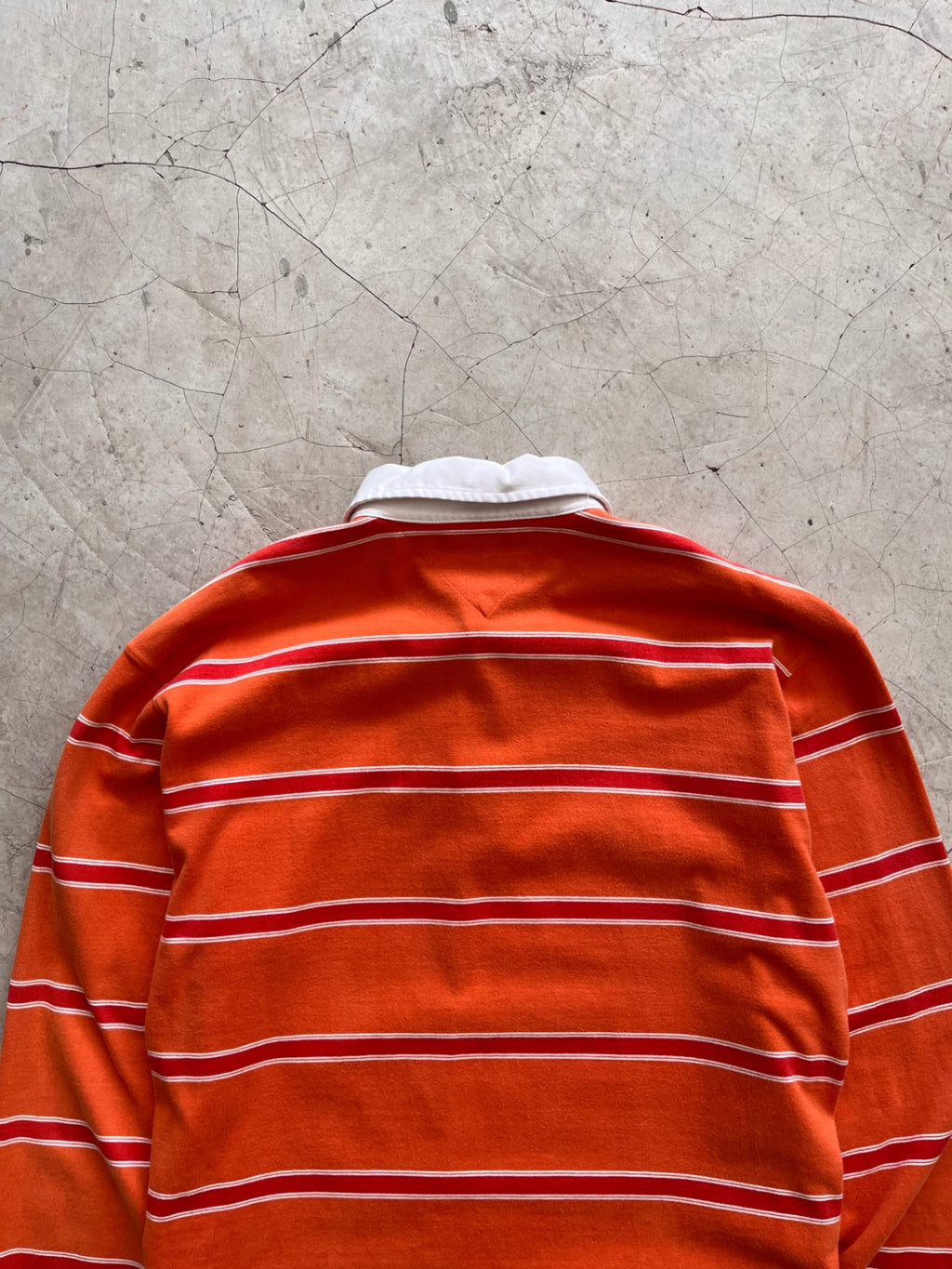 Tommy Hilfiger Orange Striped Rugby Shirt