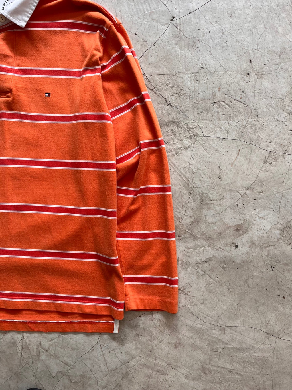 Tommy Hilfiger Orange Striped Rugby Shirt