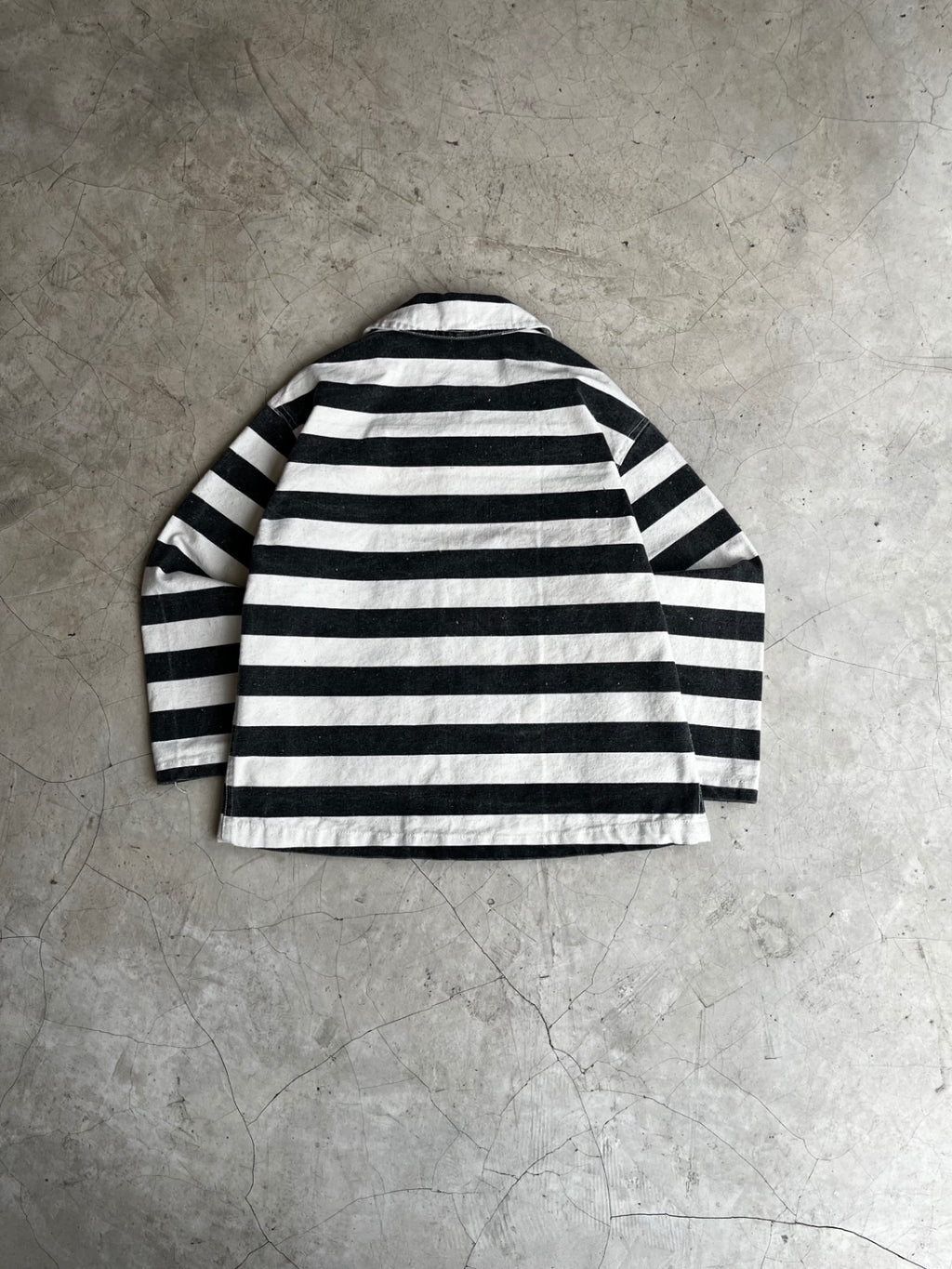 Black and White Striped Canvas Sailor Jacket