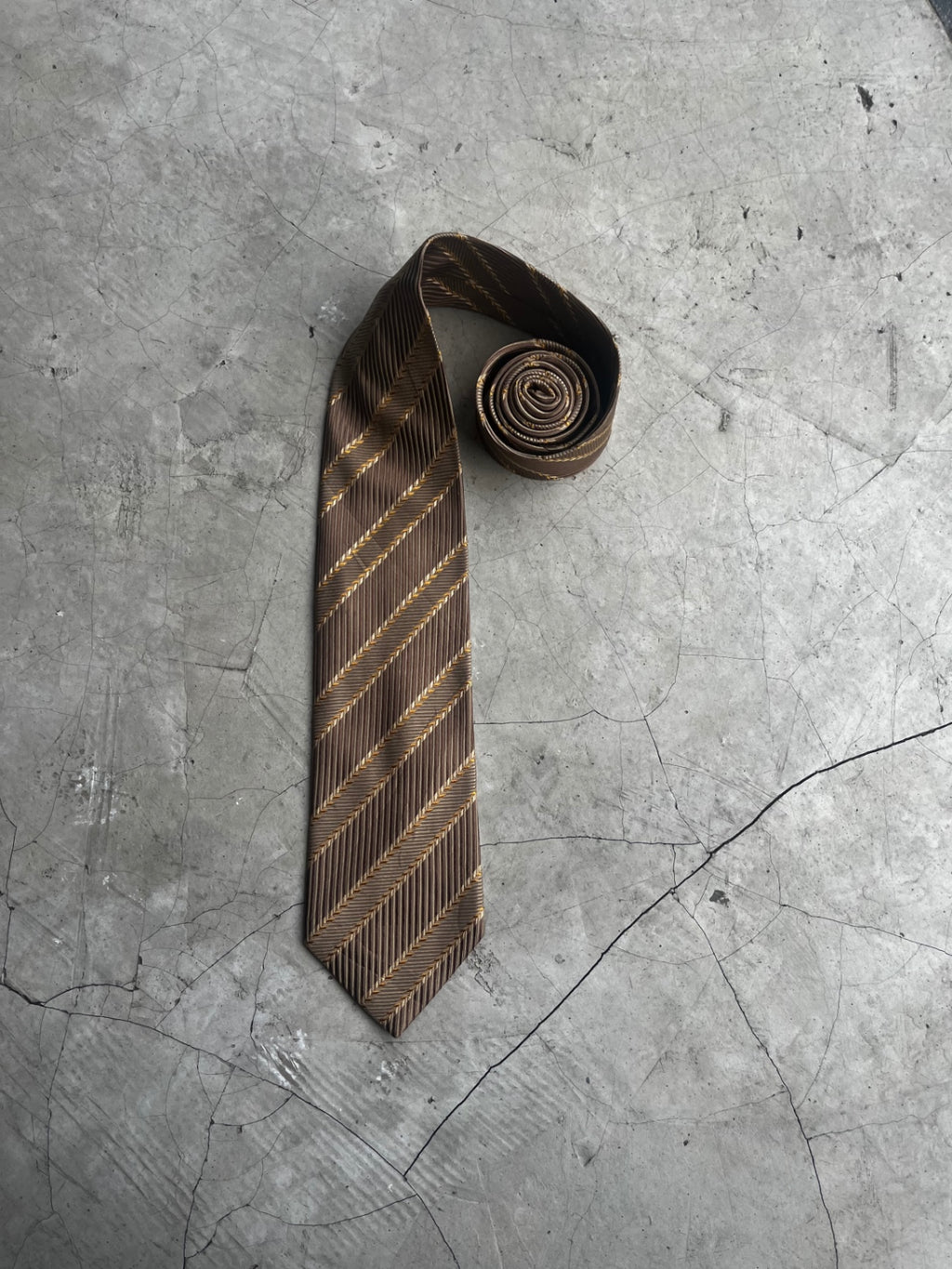 Lanvin Gold Striped Tie