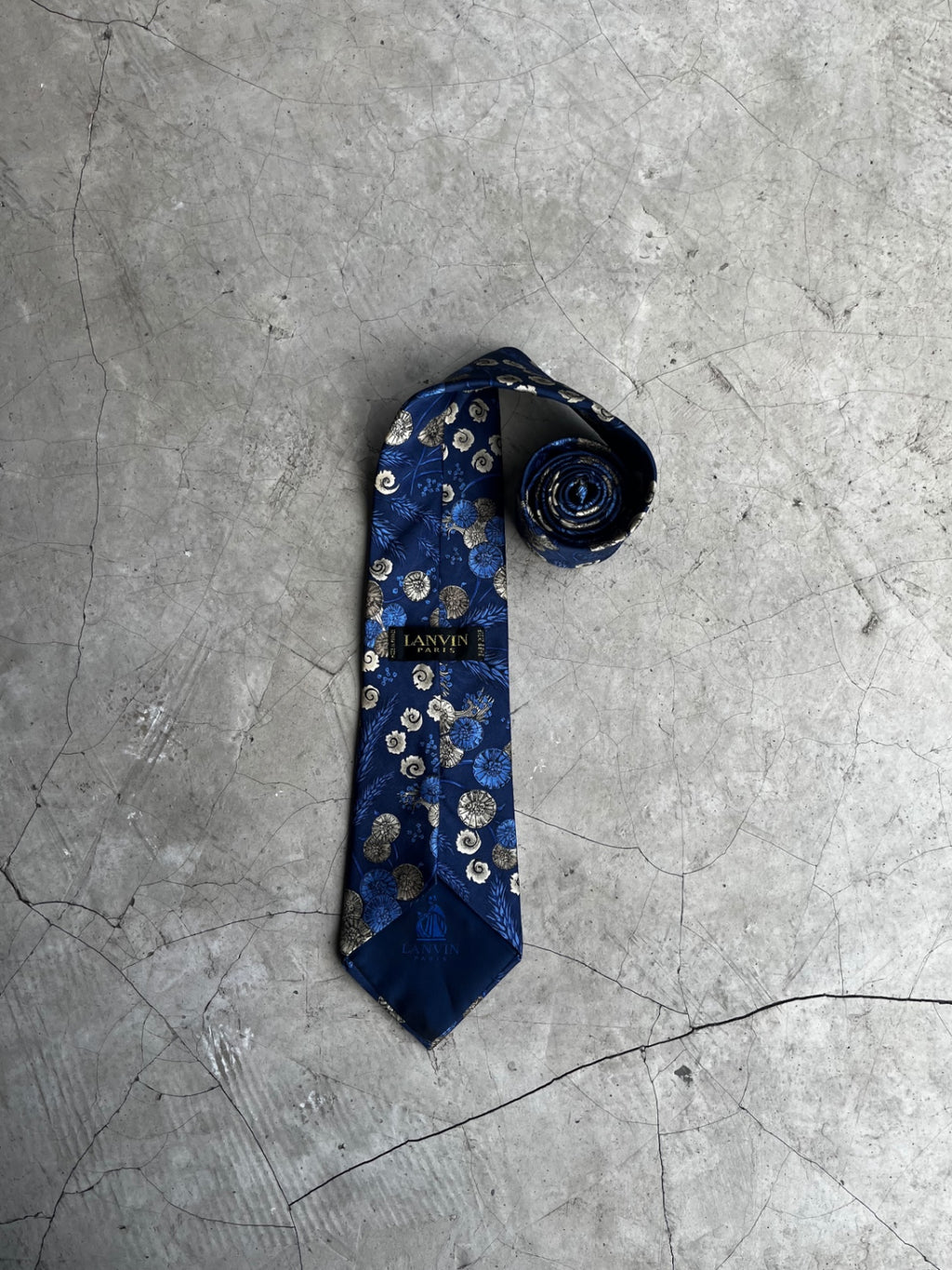 Lanvin Blue Floral Printed Tie