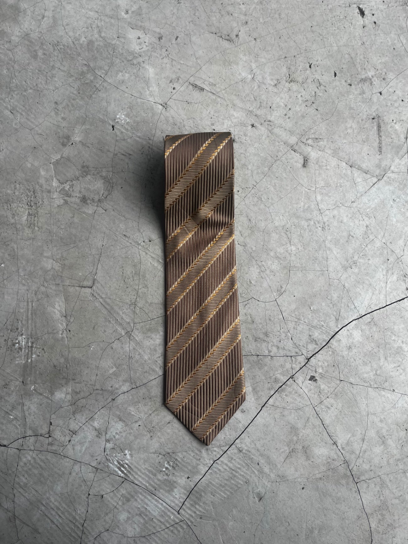 Lanvin Gold Striped Tie