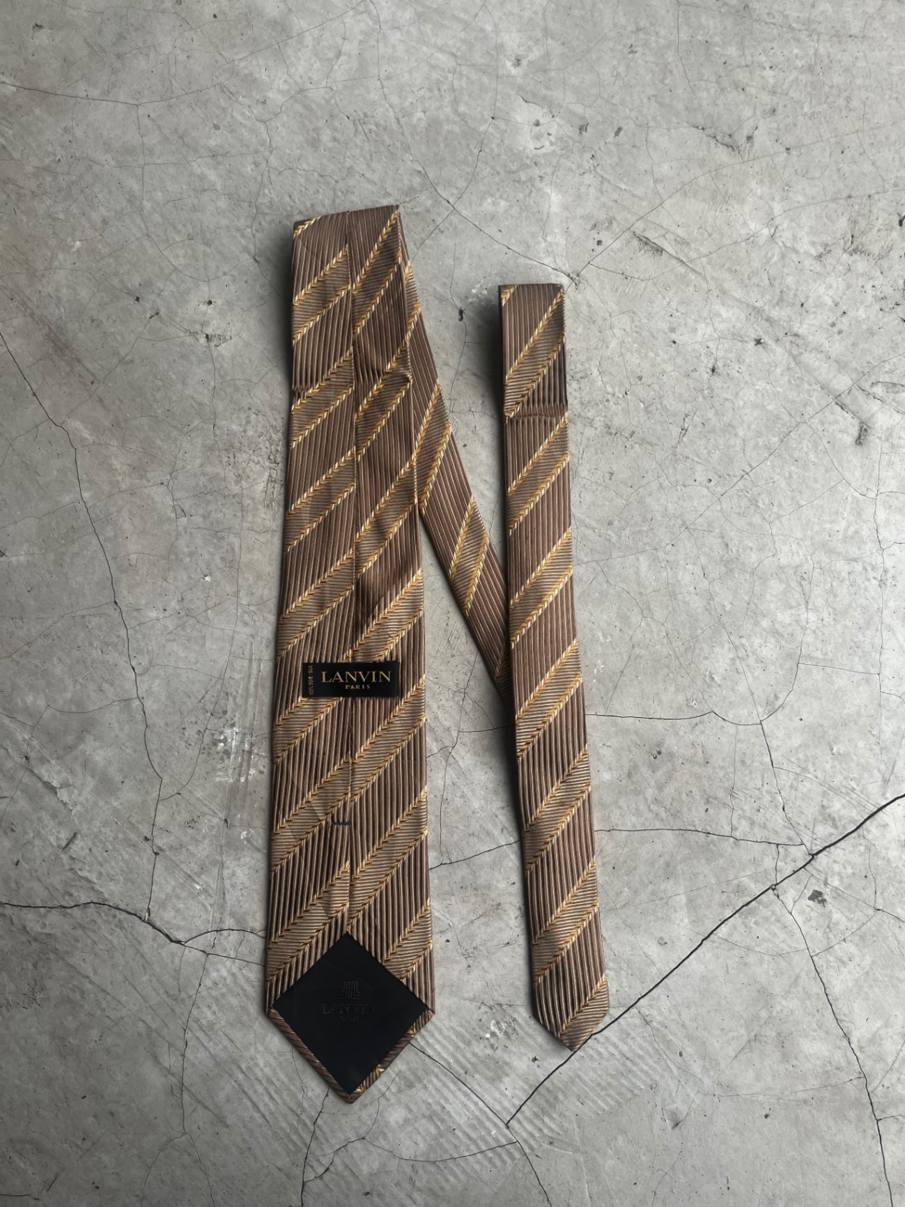 Lanvin Gold Striped Tie