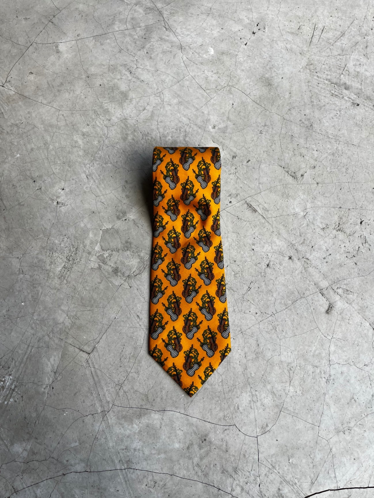 Christian Dior Violin Printed Tie