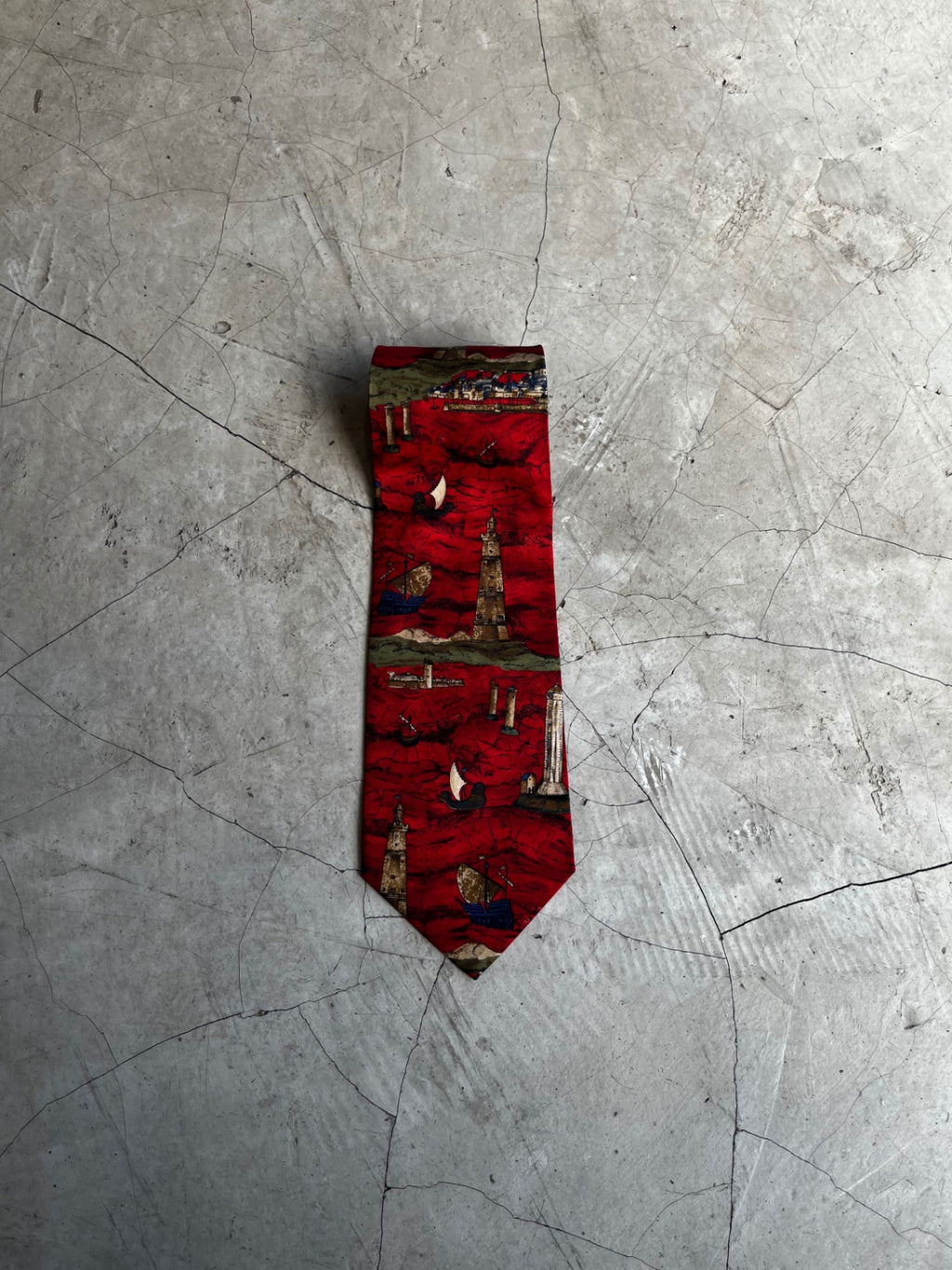 Yves Saint Laurent Red Printed Tie