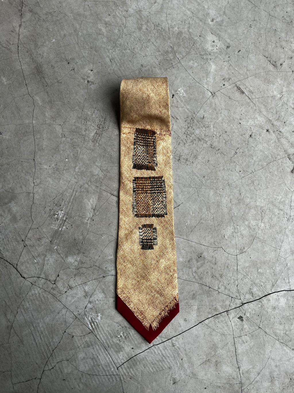 Yves Saint Laurent Beige Red Tip Tie