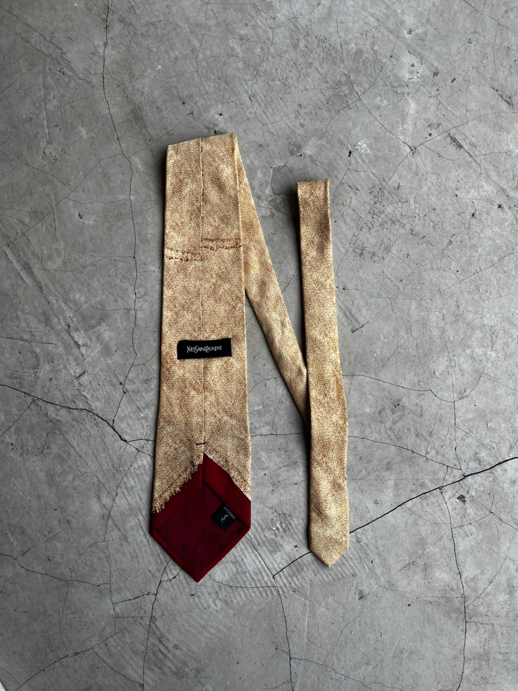 Yves Saint Laurent Beige Red Tip Tie