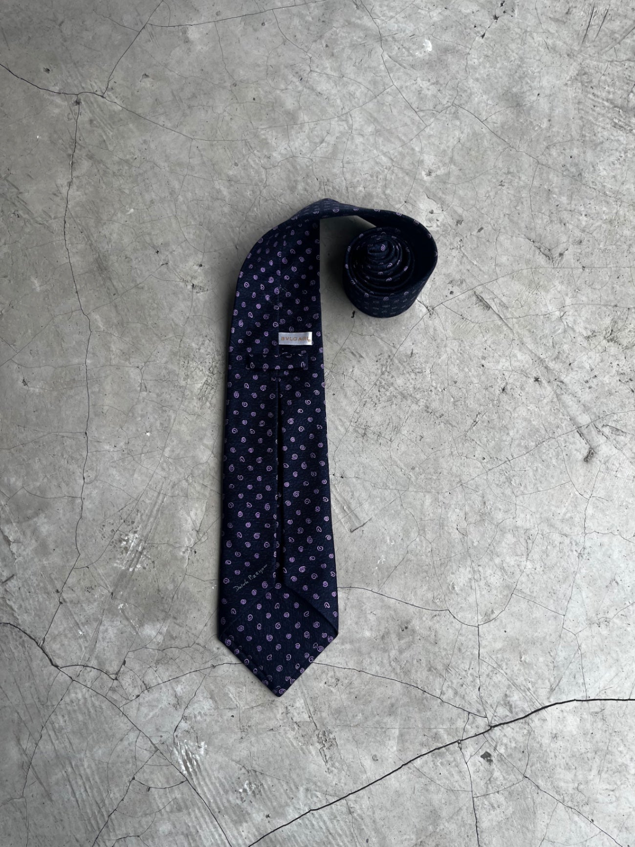 Bulgari Spiral Printed Tie