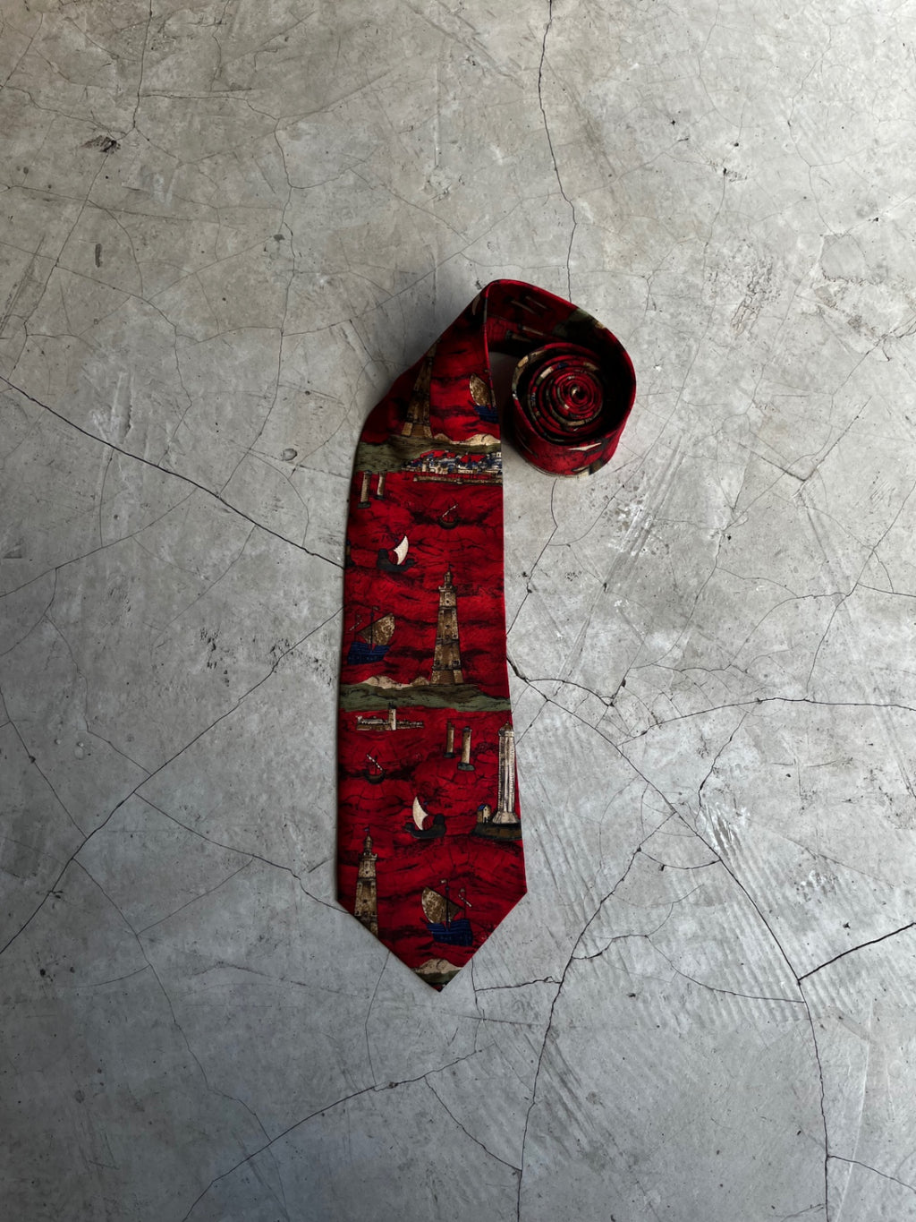 Yves Saint Laurent Red Printed Tie