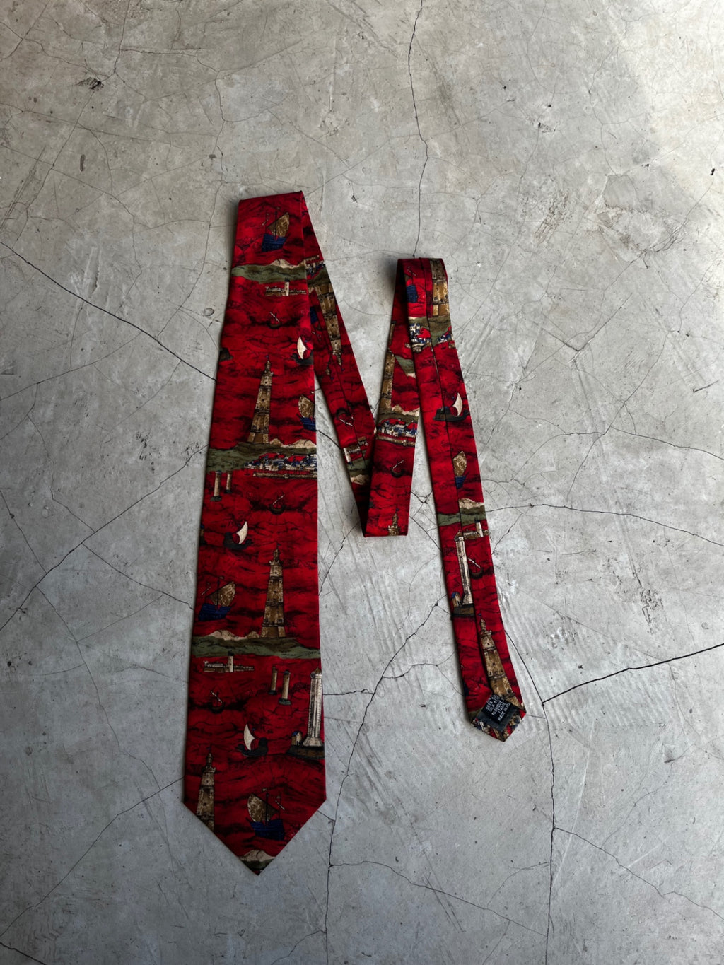 Yves Saint Laurent Red Printed Tie