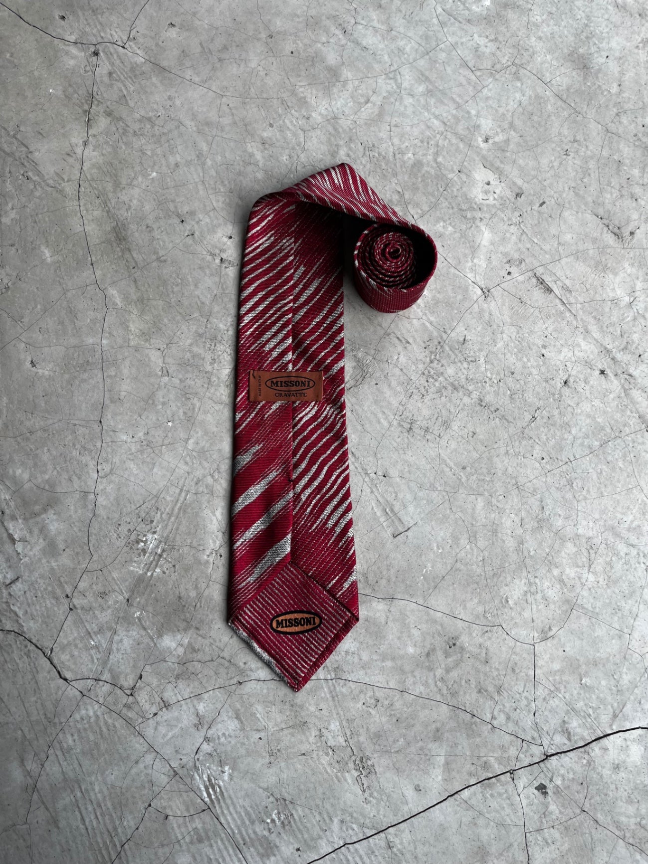 Missoni Cravatte Red and Silver Tie