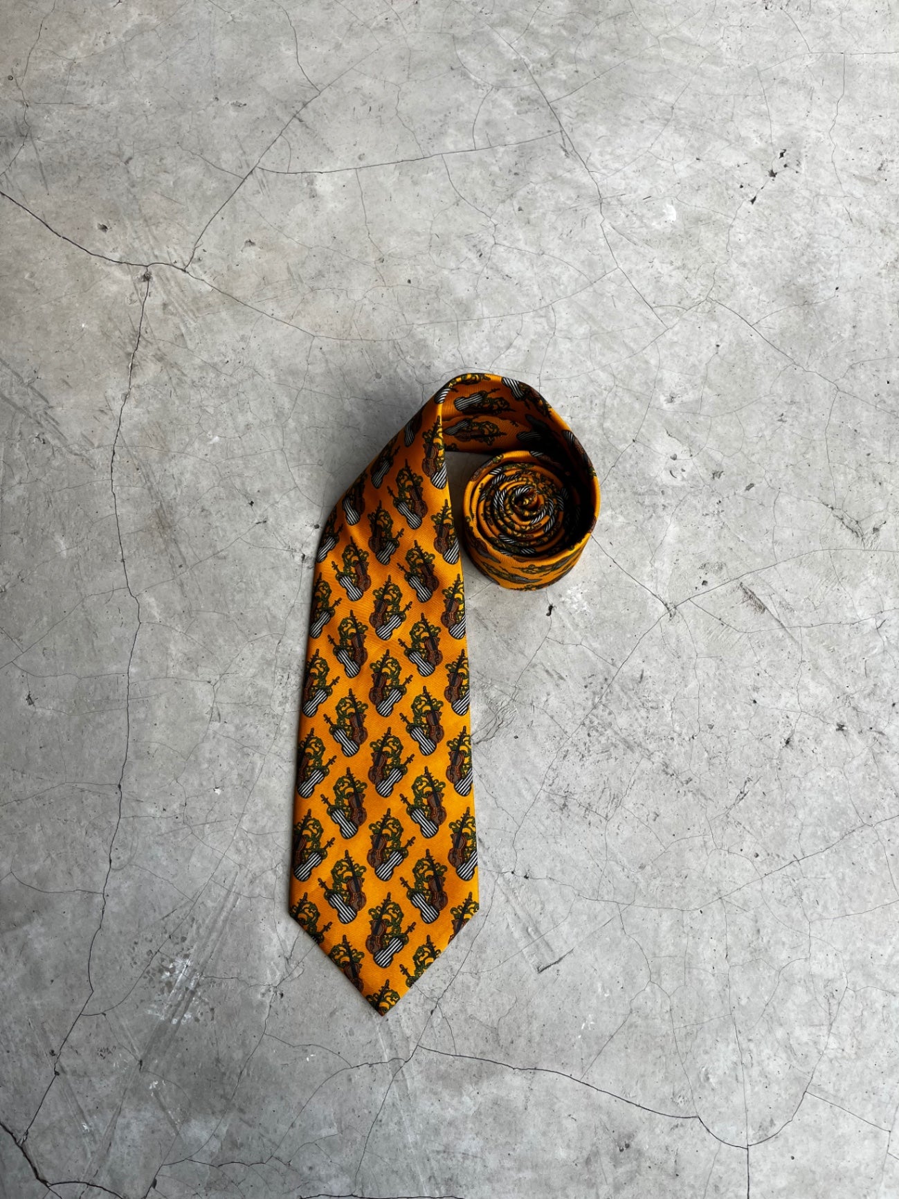 Christian Dior Violin Printed Tie