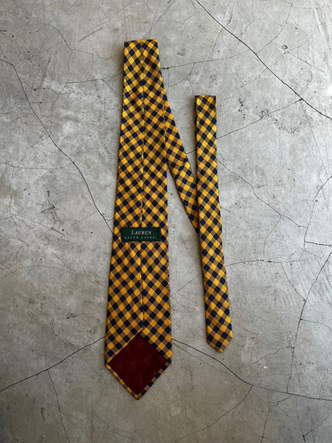 Lauren Ralph Lauren Yellow Checkered Tie