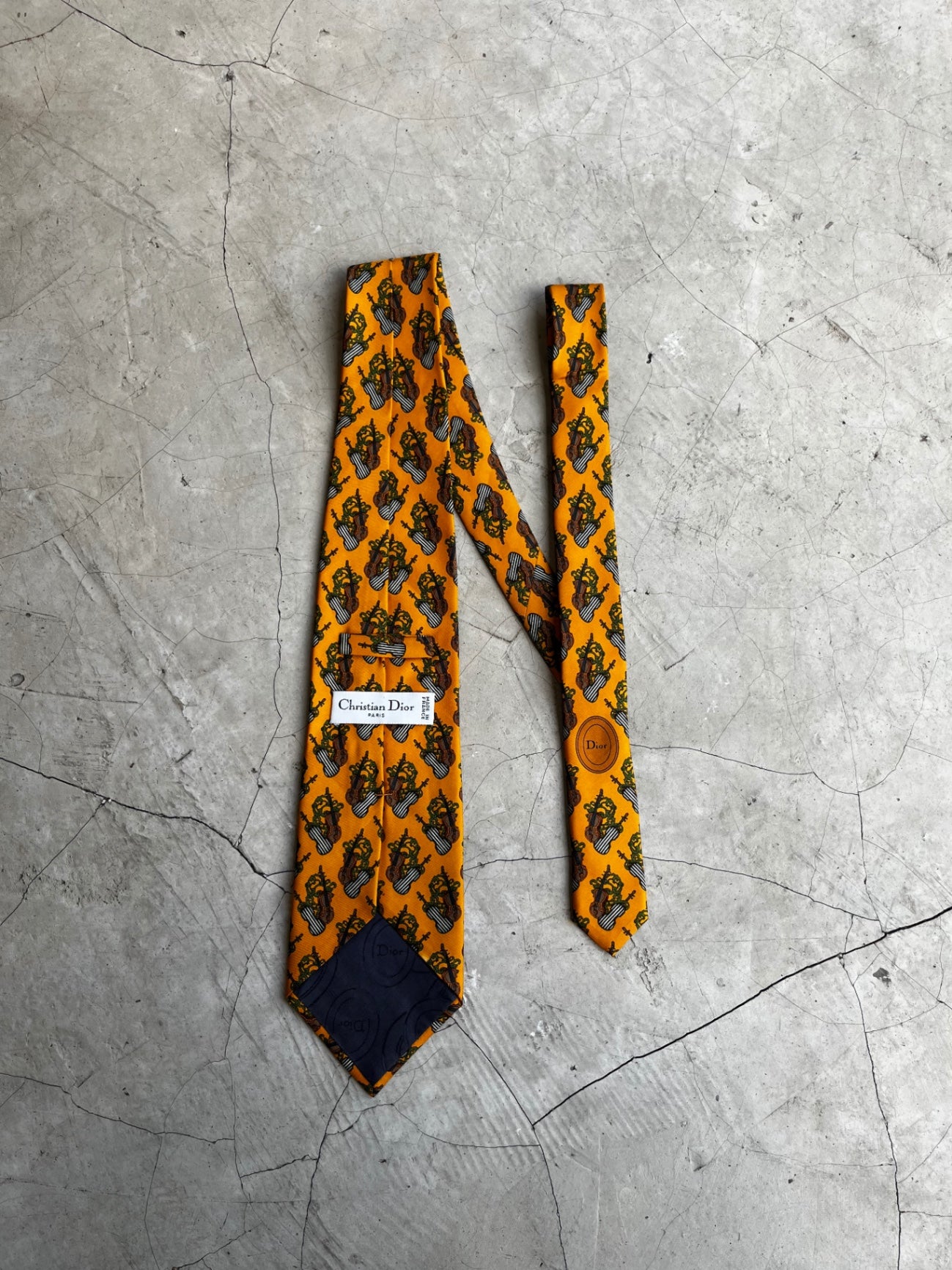 Christian Dior Violin Printed Tie