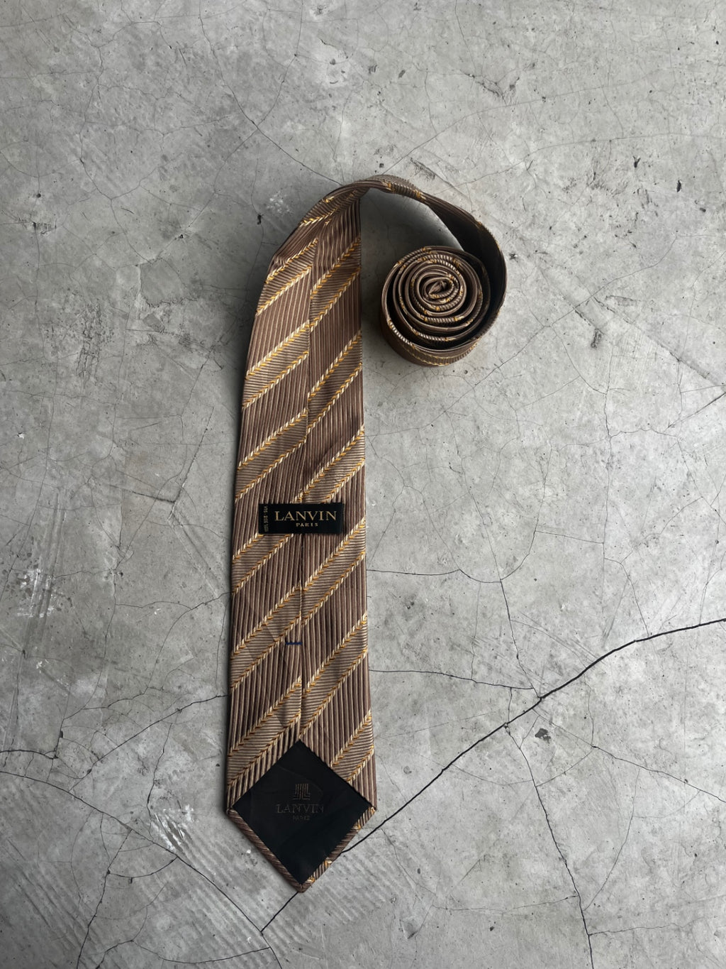 Lanvin Gold Striped Tie