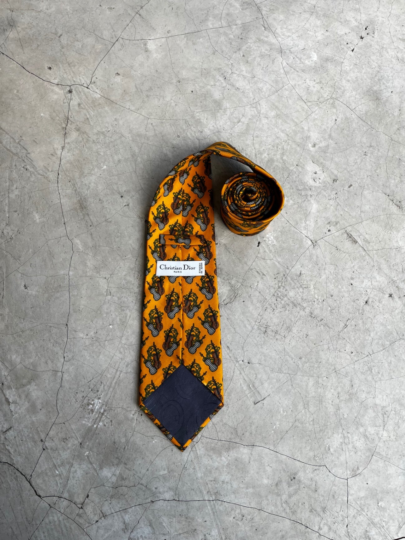 Christian Dior Violin Printed Tie
