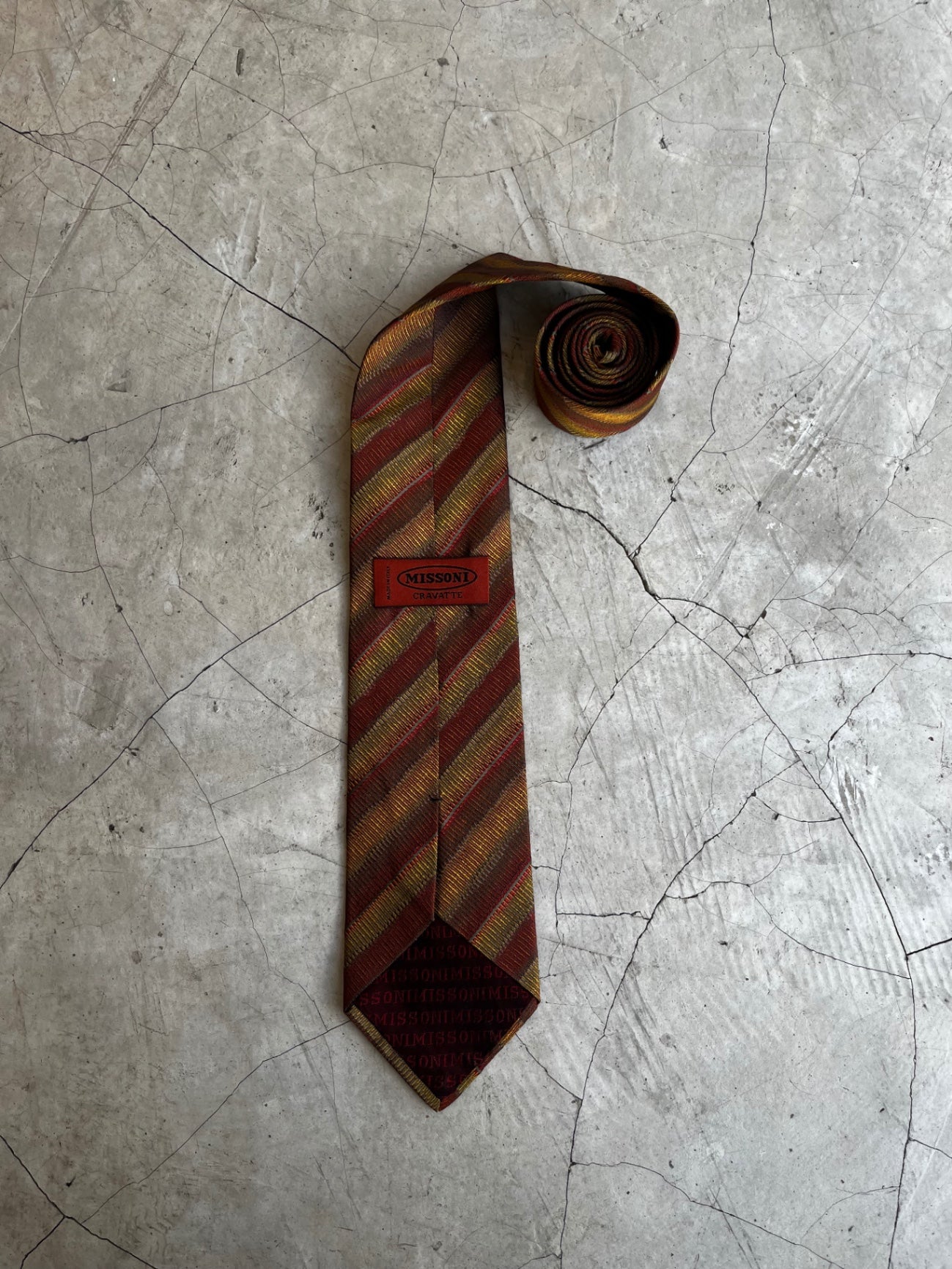Missoni Cravette Russet Striped Tie