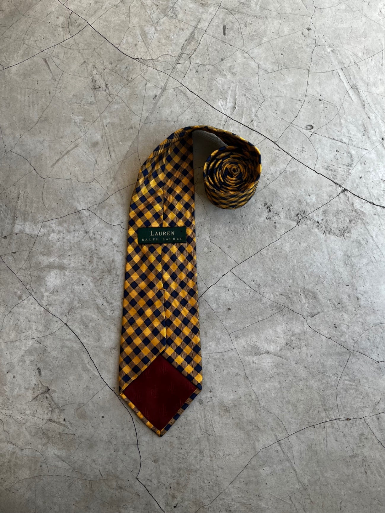 Lauren Ralph Lauren Yellow Checkered Tie
