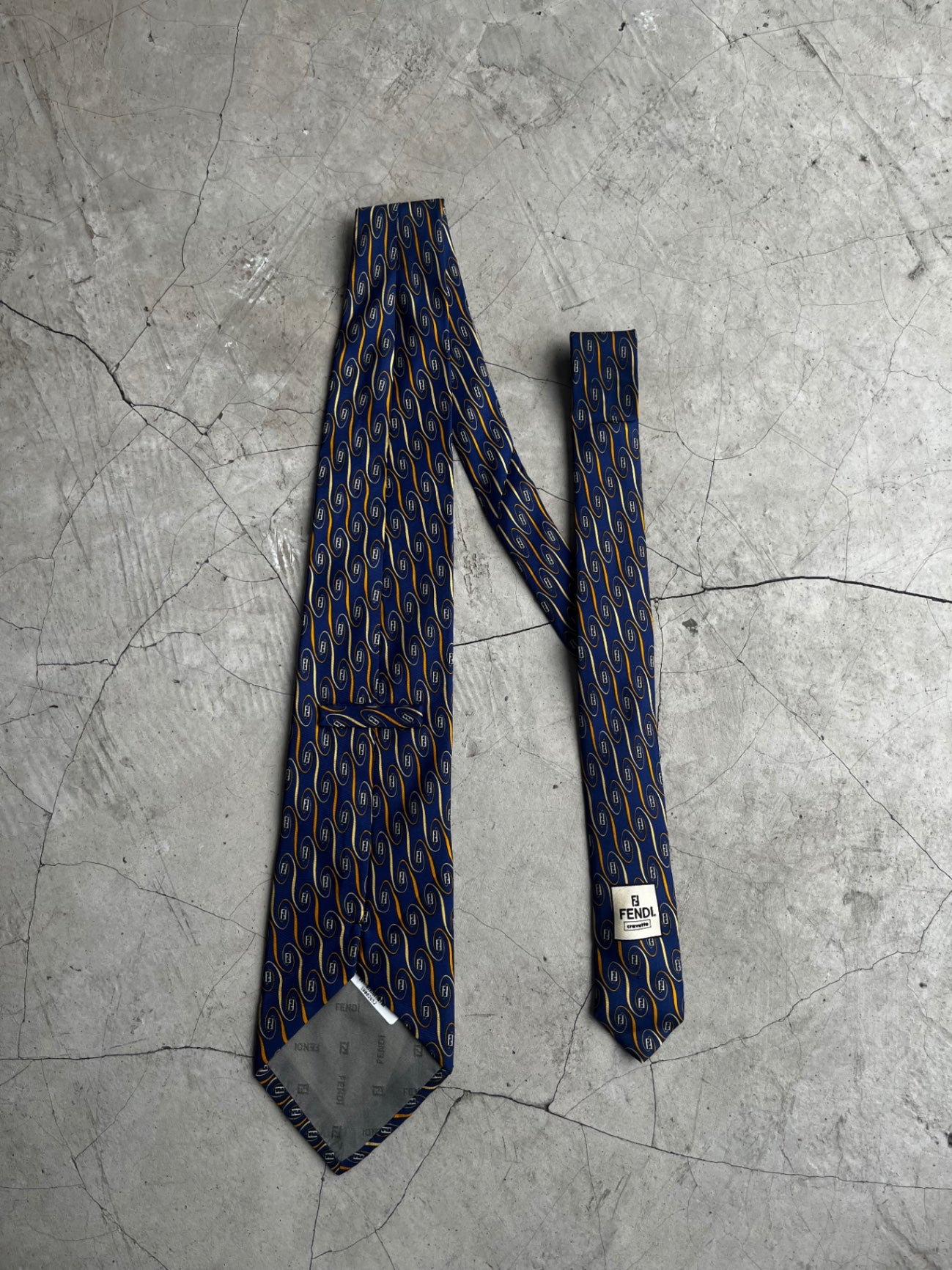 Fendi Blue Printed Tie