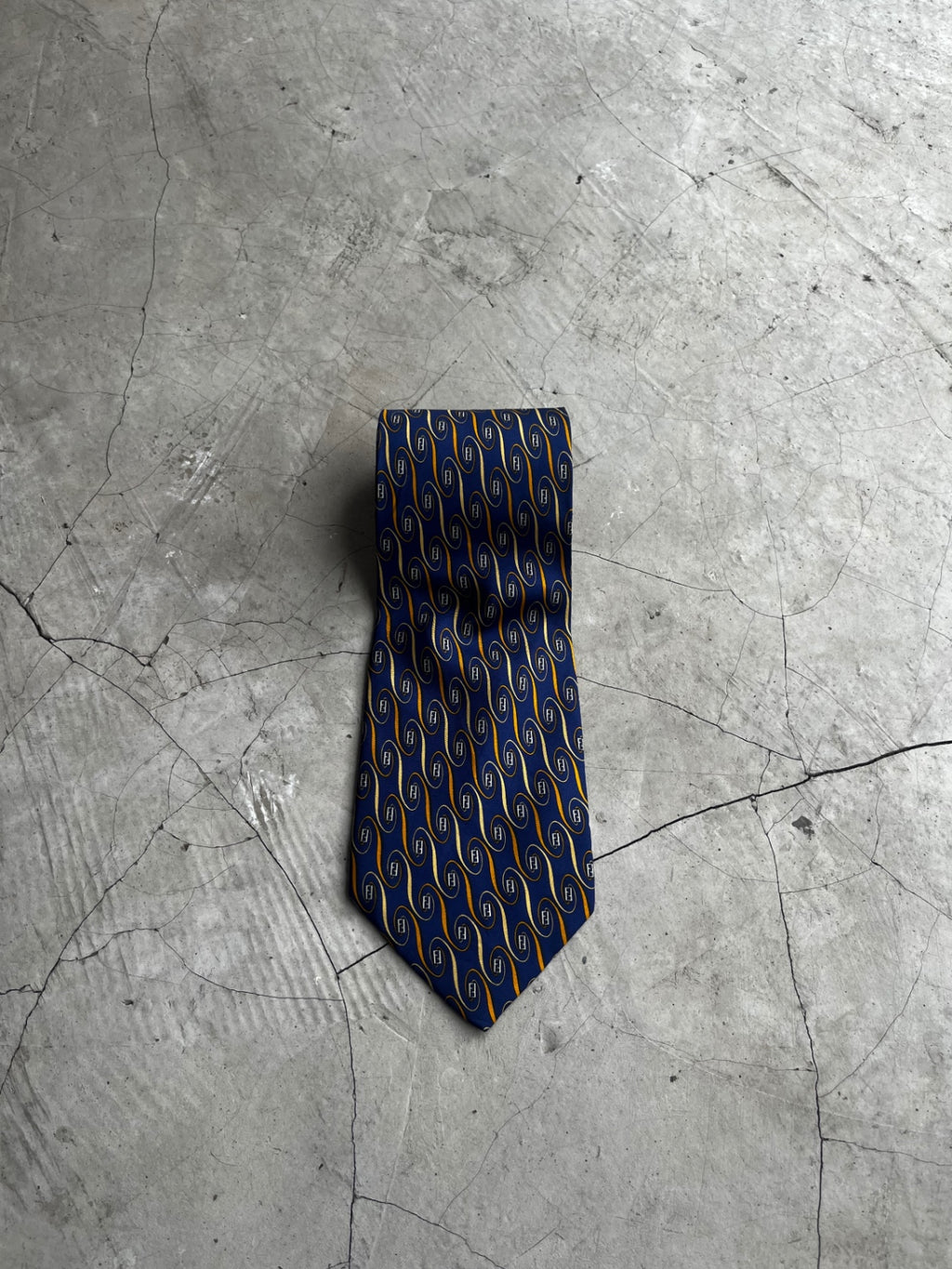Fendi Blue Printed Tie